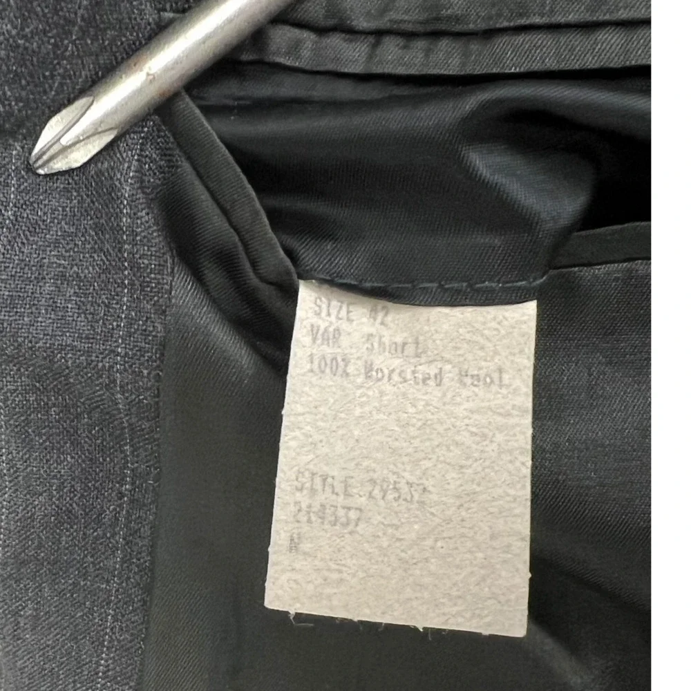 Brooks Brothers Mens Wool Pinstripe Blazer Suit 2 Button Vented Gray Size 42S